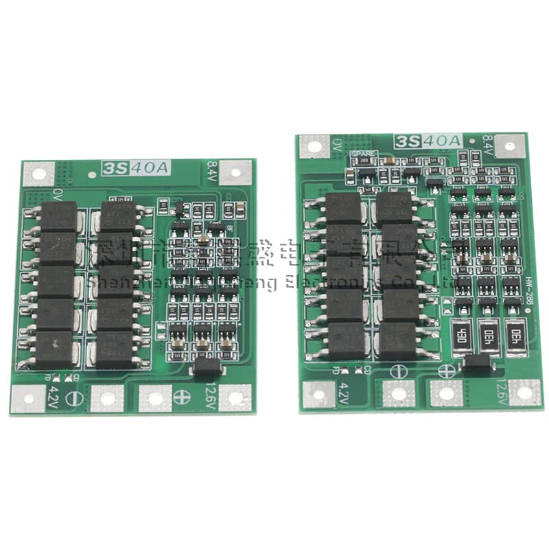 3S 11.1V 12.6V 18650 Lithium Battery Protection Board with Balancing, 40A Current, Compatible with Power Drills