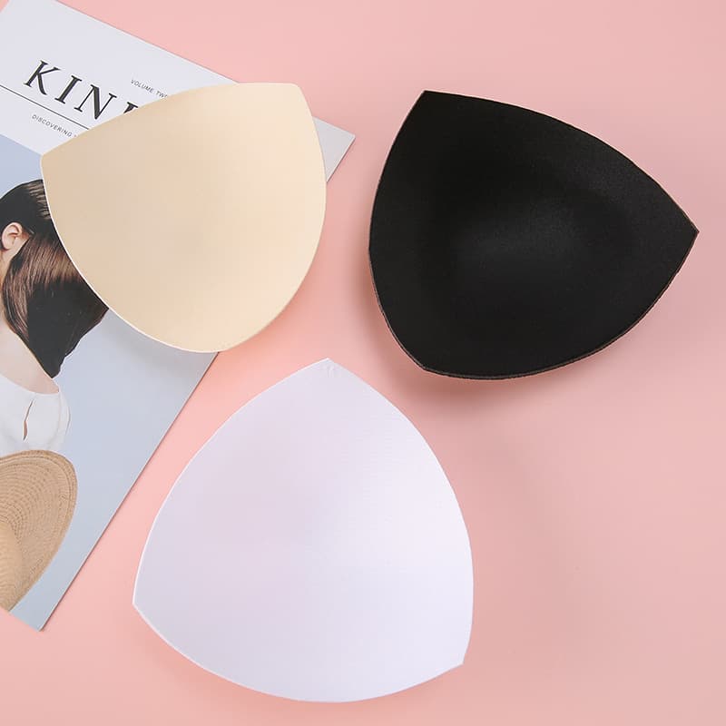 Sponge Breast Pads Insert Underwear Triangle Breast Cup Thin Ready Stock Wholesale Push-Up Cup Swimsuit Molded Cup Insert Factory