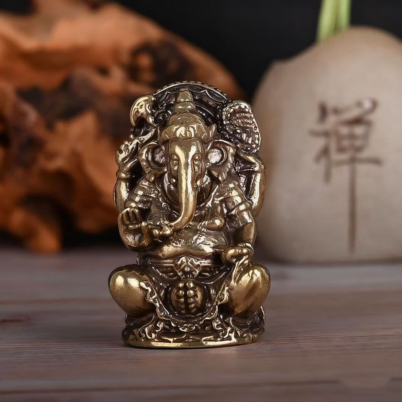 Cross-border TEMU hot-selling brass handicrafts statues of Ganesha, Southeast Asian style home decorations, copperware wholesale