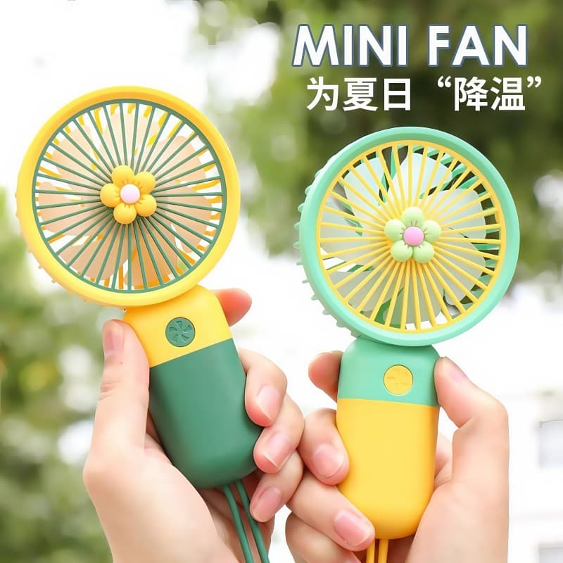 Cross-border Hot Selling Mini Portable USB Rechargeable Handheld Fan Desktop Stand Fan Student Gift Wholesale