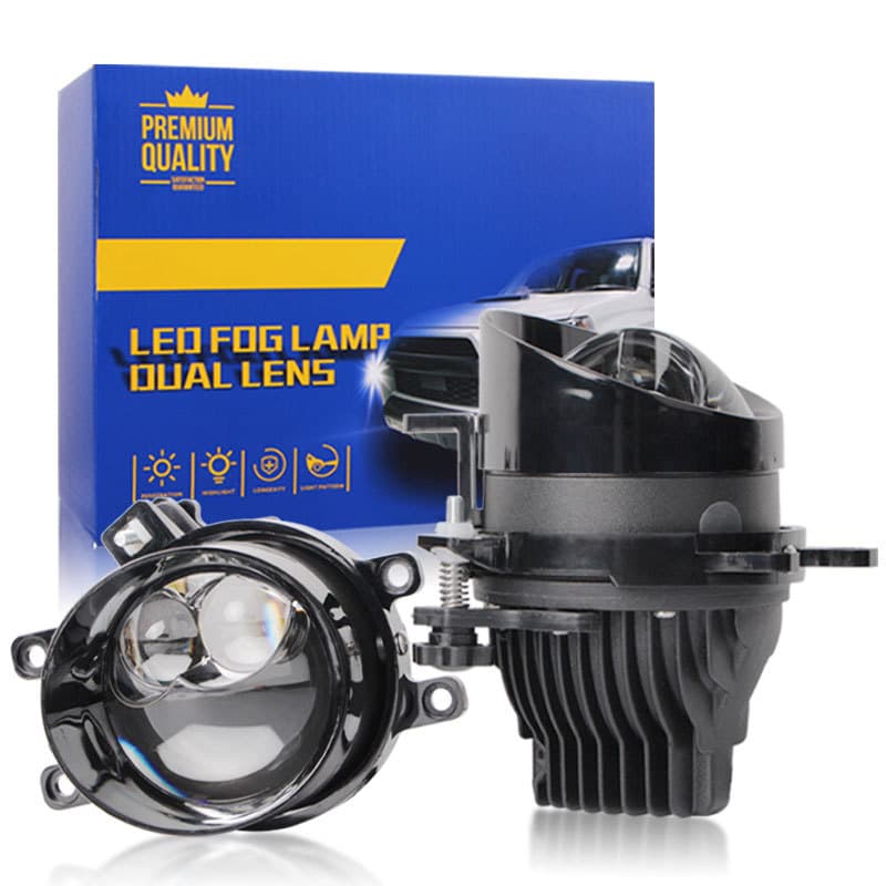 3-inch dual direct LED fog lamp, double light lens, white light modified far and low beam integrated car headlight headlight