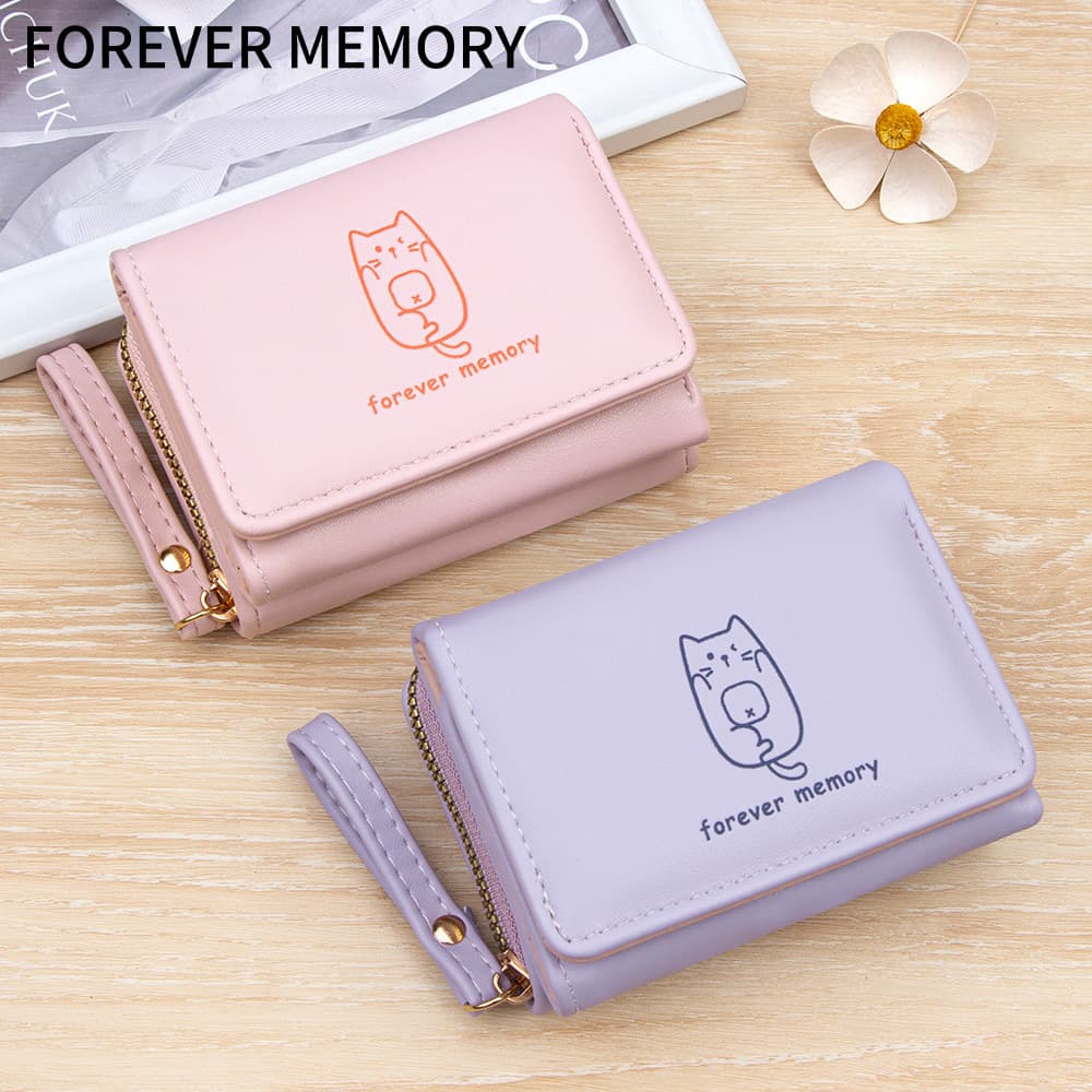 Cross-border women's wallet Korean version INS cat wallet women's simple short women's wallet wholesale 30% off student spot