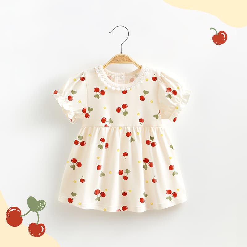 Girls Cotton Princess Dress Summer Thin Children's Skirt Fashionable Baby Floral Dress Spring and Summer