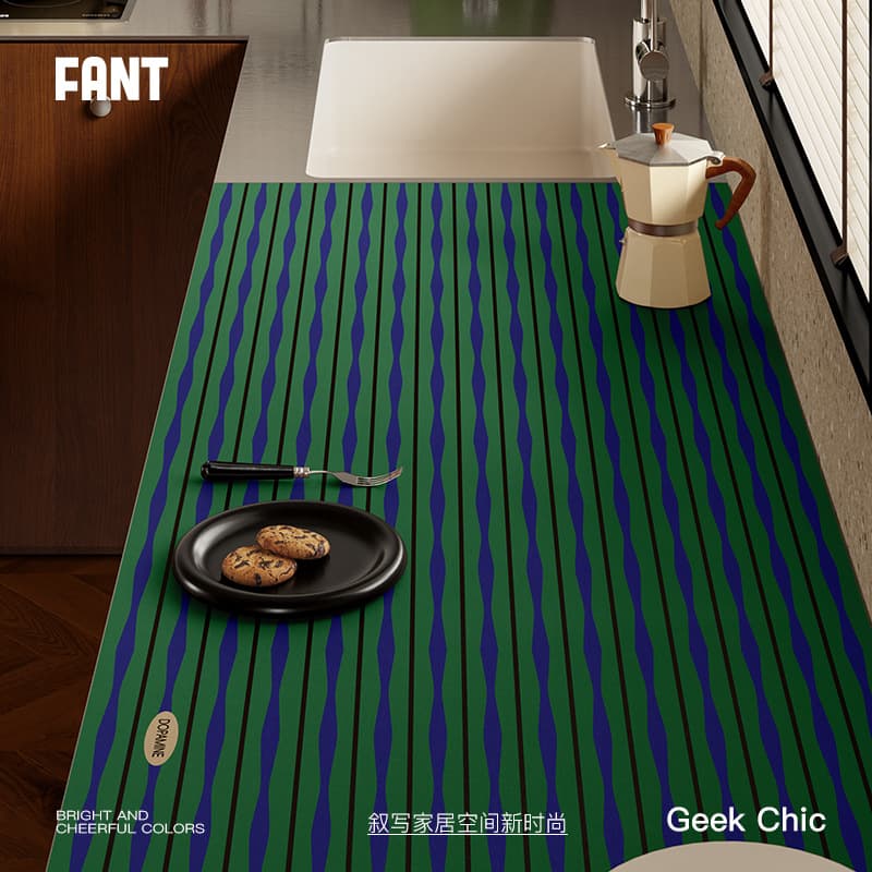 Holney full-coverage kitchen countertop absorption pad, leather draining mat, sink water barrier anti-slip pad, fully customizable and trimmable.
