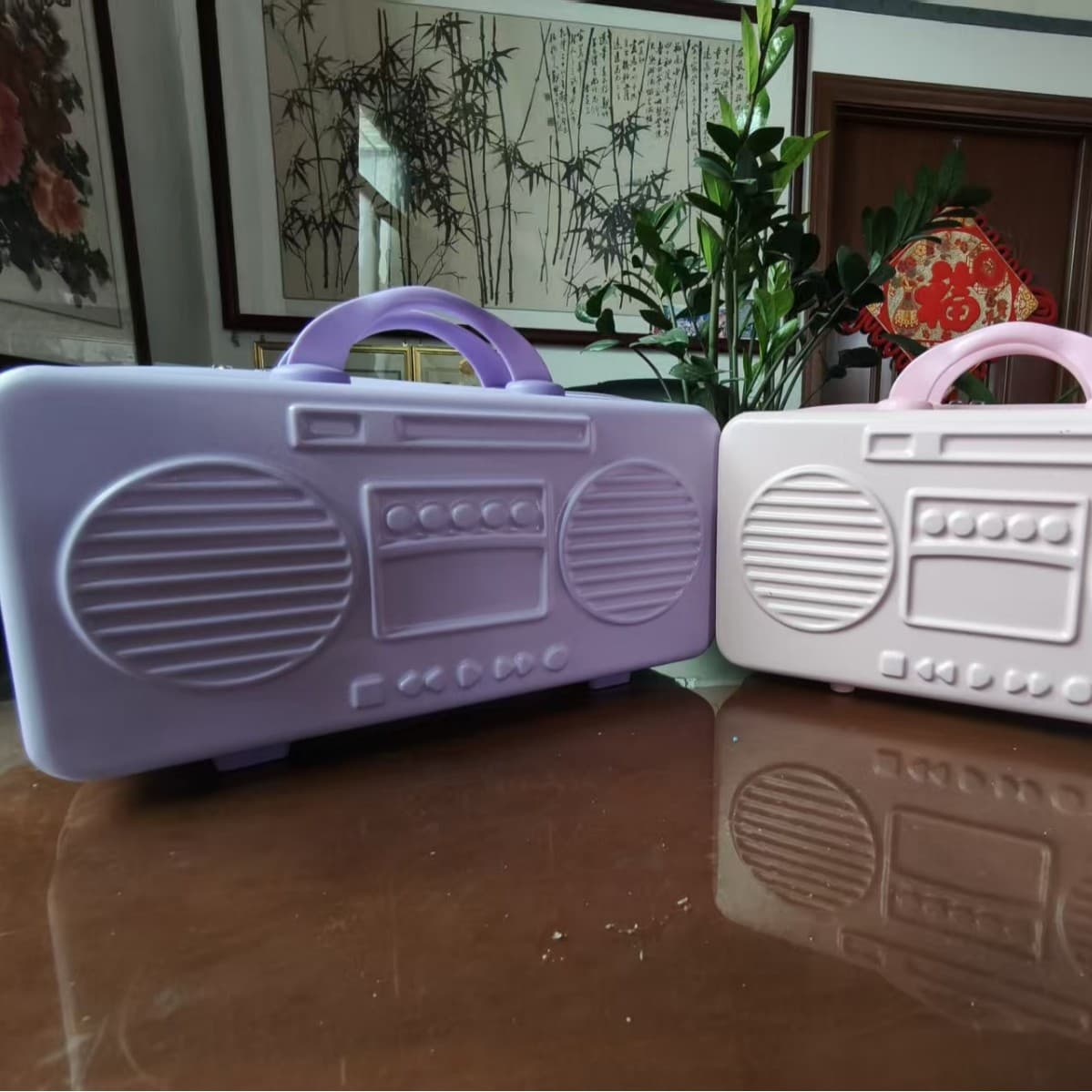 Wholesale retro audio internet celebrity makeup case 14 inch mini portable luggage storage box packaging gift box suitcase