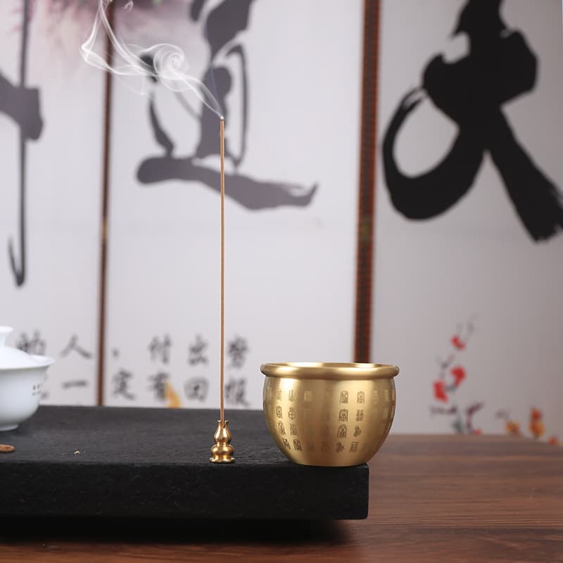 Treasure Basin Brass Hundred Fortunes Gold-attracting Copper Jar, Incense Burner, Craft Gift for Promotional Sales, TikTok