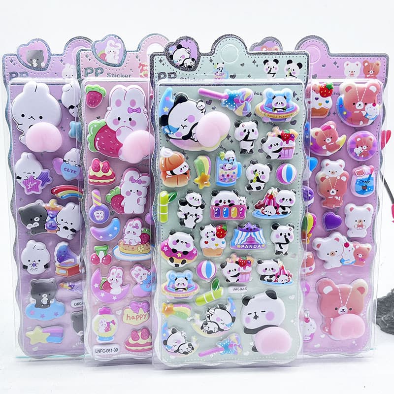 Cross-border Sanrio Butt Stickers 3D Cartoon Stereo Squeeze Toy Peach Butt Stickers Phone Case Decorative Stickers Bubble Stickers