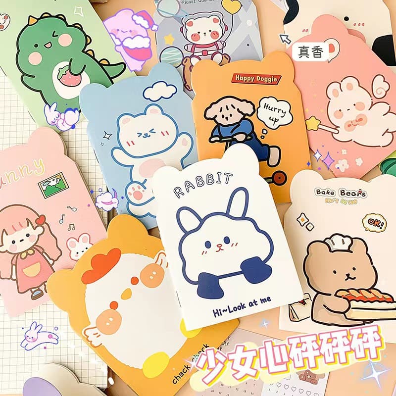 Student Notebook Cute Girl Style Small Portable Pocket Notebook for Learning with Horizontal Lines