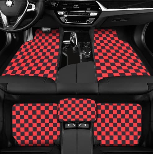 Cross-border Supply Universal Car Floor Mat Checkerboard Pattern Mosaic Grid Car Mat