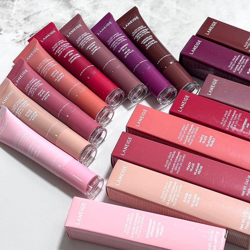 Cross-border Hot L-ANEIGE Lip Gloss Lip Plumping Gloss Donut Tinted Lip Balm Lip Color with Peptide Multi-Color Lip Gloss