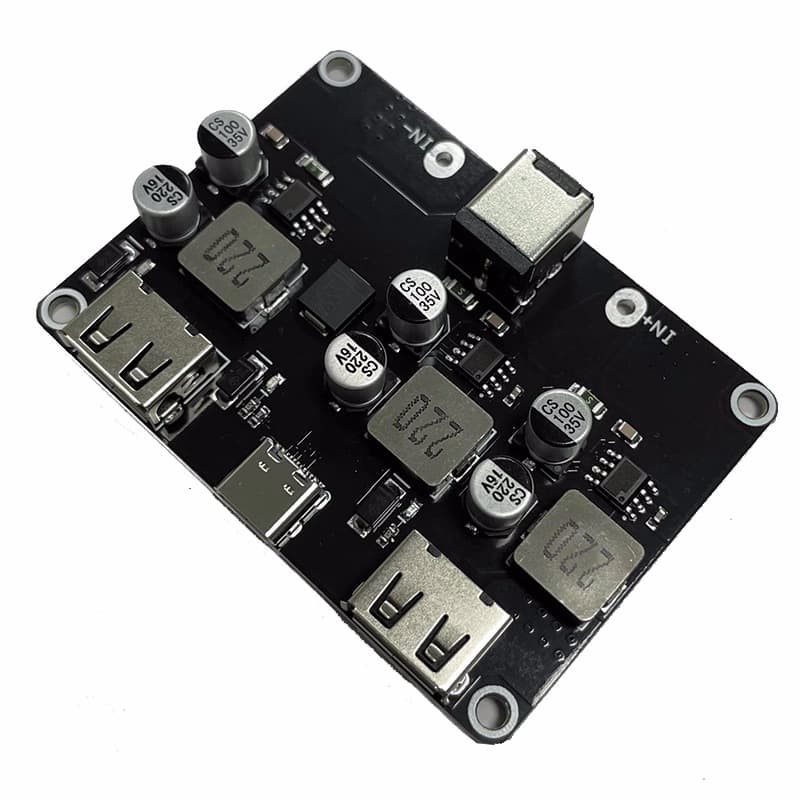 3-Channel Fast Charging Module 12V24V to QC3.0 Fast Charge TYPE-C USB Phone Charging Board Step-Down Module