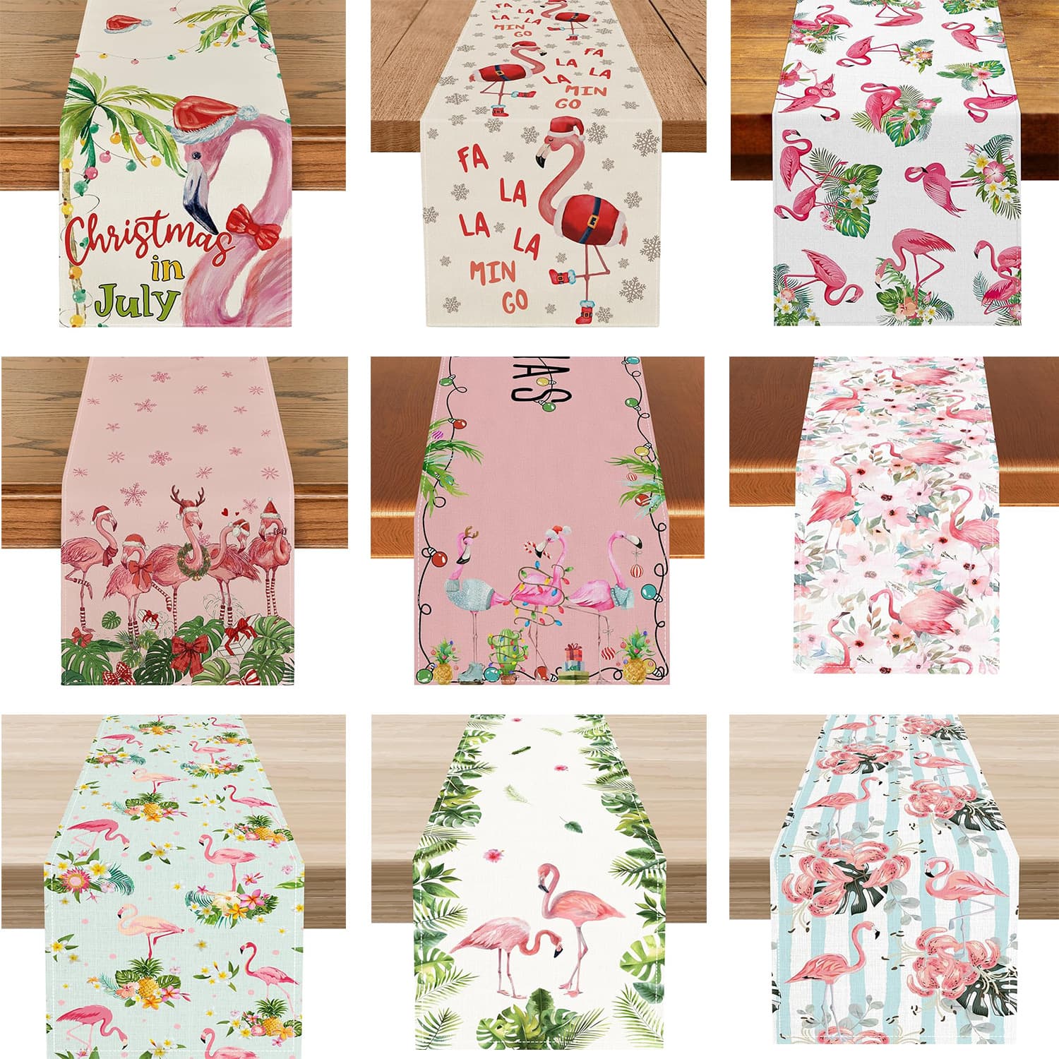 Cross-border new product table flag Hawaiian flamingo print tablecloth spring and summer new insulated linen coffee table table flag