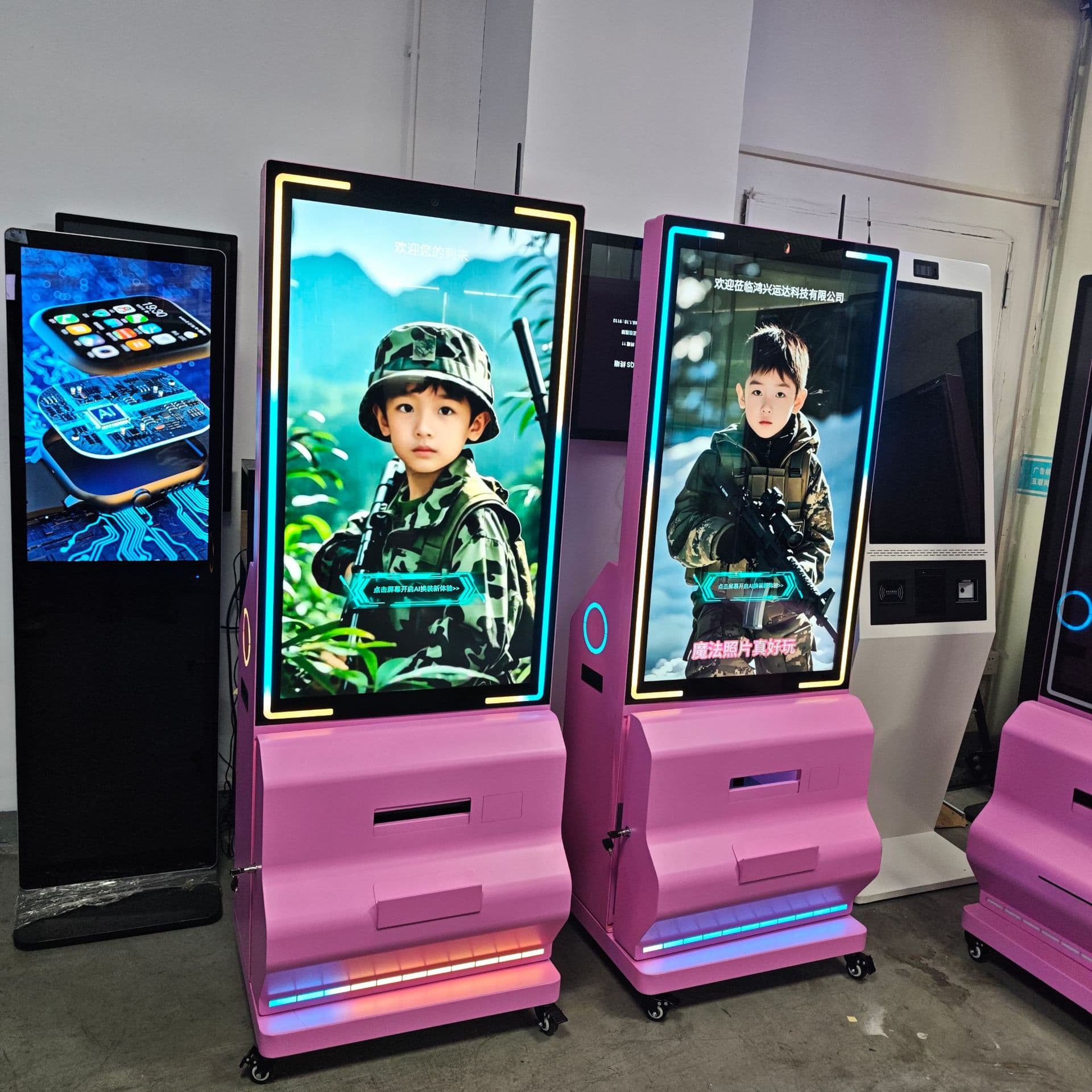 Smart AI Painting Photo Print All-in-One AR Self-Service Dress-Up Photo Booth Real Scene Cutout Photo Terminal