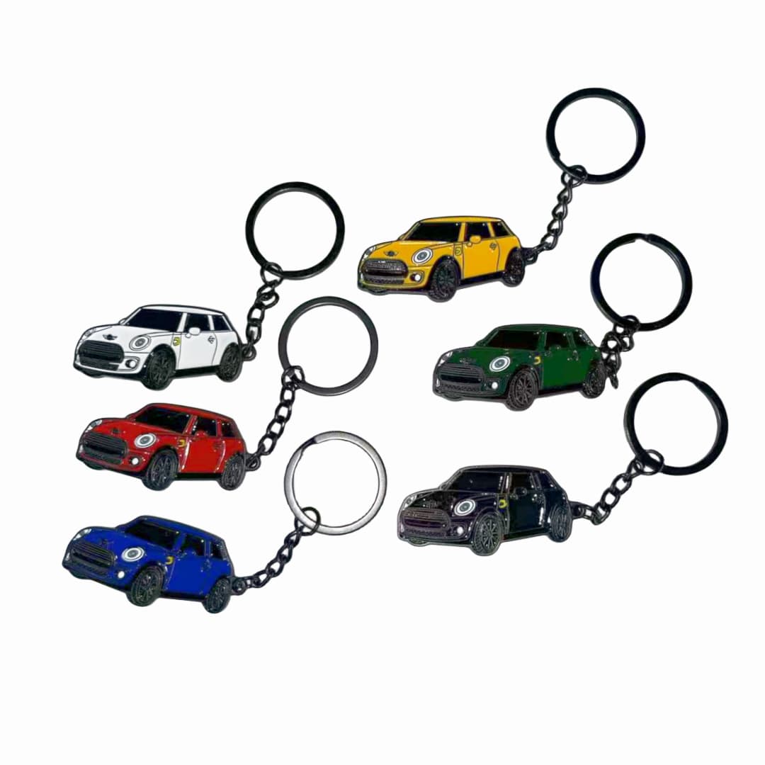 Creative Metal Keychain for BMW Mini Foreign Trade E-commerce, Metal Car Model Key Holder, 3D Key Ring