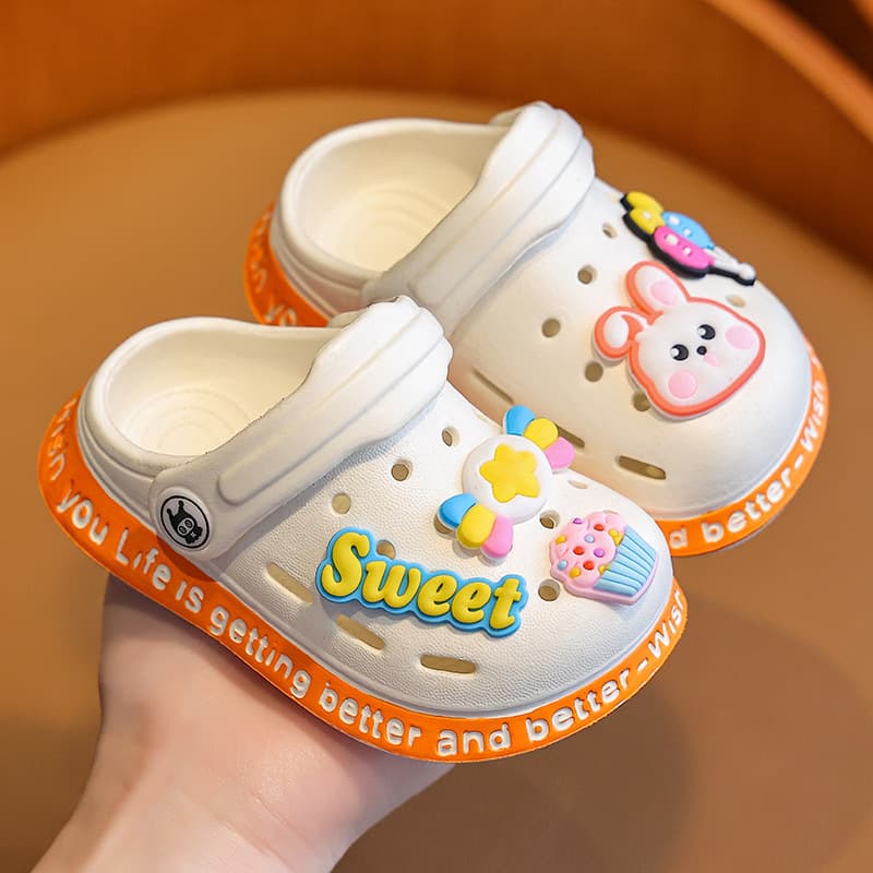 Soft EVA Children's Slippers Summer Indoor Non-Slip Baby Boys Girls Baby Shoes With Hole Top Strap Casual Shoes For Kids