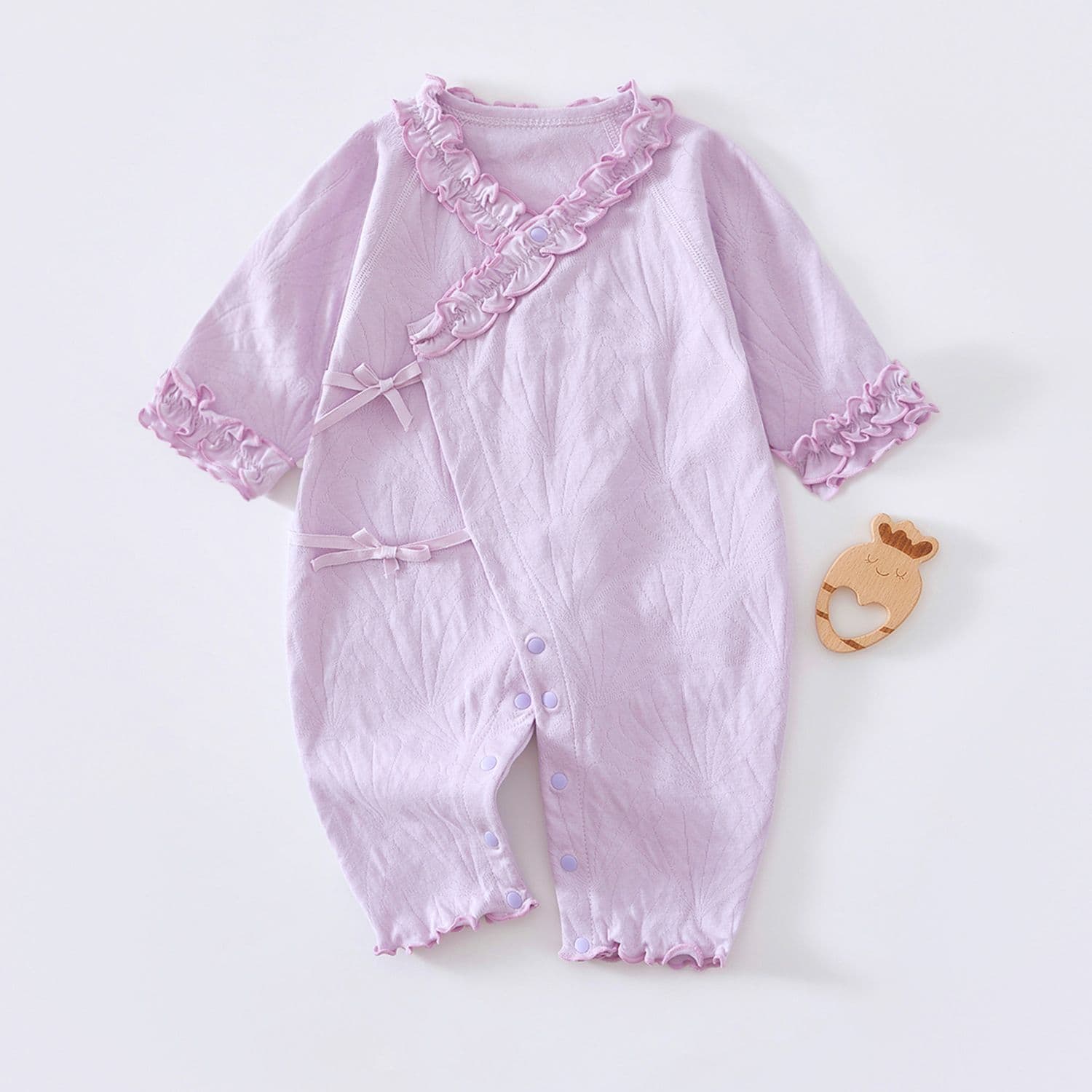 Pure Cotton Princess Baby Romper Bodysuit Spring Autumn Newborn Long Sleeve Sleepwear Air Conditioning