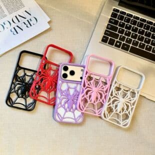 For Samsung iPhone 17 3D Heat Dissipation Hollow Spider Phone Case, Creative Personalized Drop Protection Phone Case