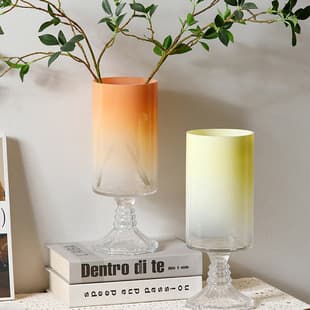 In-Stock Decorative Vase Tall Stem Glass Vase Flower Arrangement Dried Flowers Hydroponic Living Room Dining Table B&B Simulation Flower Vase Decoration