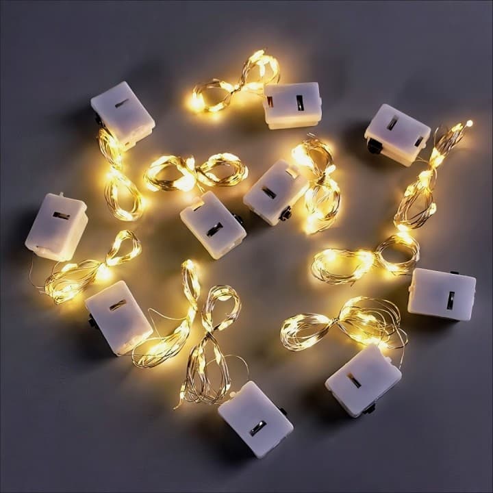 0.5m 1m 2m 3m LED Copper Wire Bouquet String Lights, Cake Decoration Small Fairy Lights, Flashing Starry Sky Lights