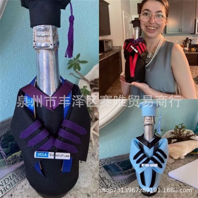Cross-border Hot Selling Graduation Cap and Gown Bottle Cover