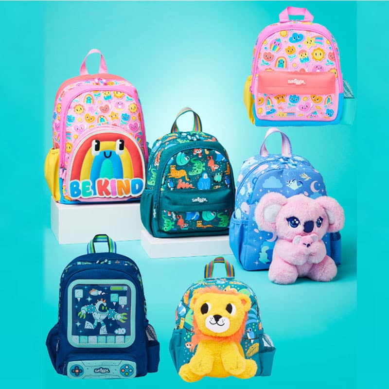 Smiggle Australian Backpack Medium Double Shoulder Ergonomic Ultra-Light School Bag Kindergarten Toddler Backpack