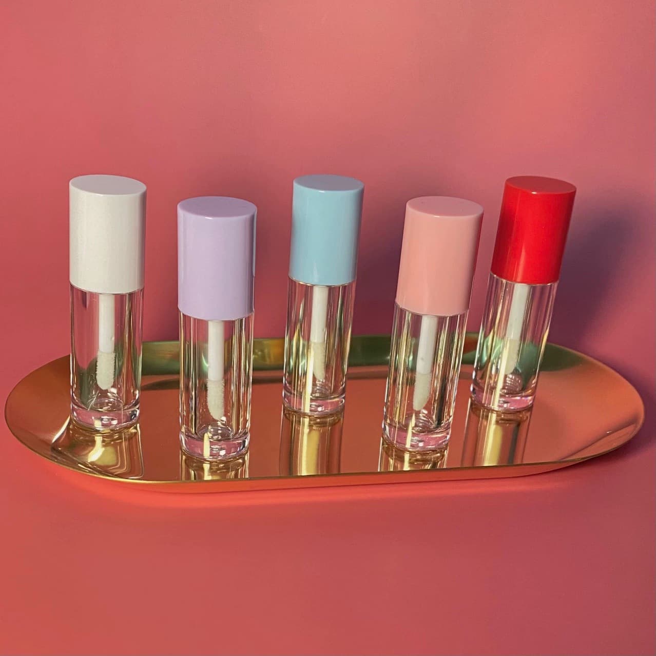 2.5ml Mini Clear Lip Gloss Tube Sample White Pink Color Lip Gloss Empty Bottle Cosmetic Packaging Wholesale