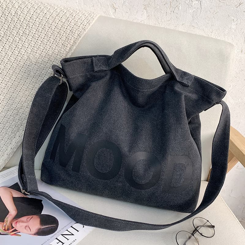 Canvas Crossbody Bag for Women, Cool Street Style, High-End Unique Design, Student Shoulder Bag for Class, Commuter Bag for Work