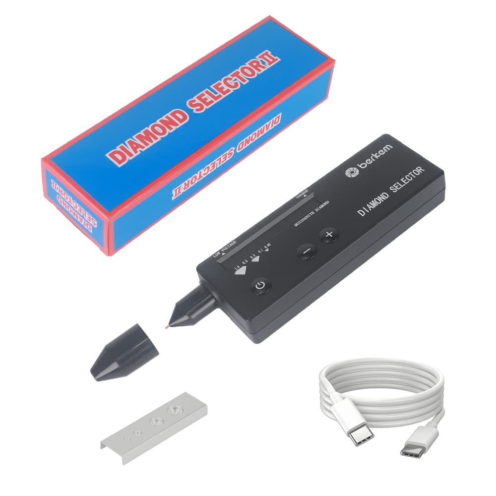 Rechargeable second-generation thermal conductivity tester, diamond tester, hardness tester, for detecting the authenticity of diamonds, jade, emeralds, and crystals.