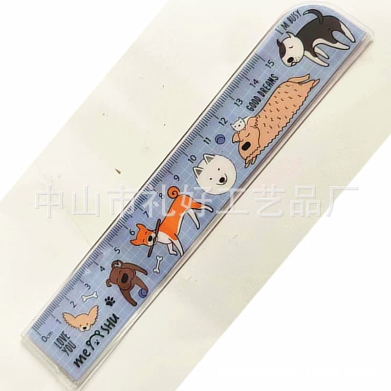 Cute Cartoon Liquid Hourglass Ruler Creative Drawing Scale, Girls' Graduated Ruler Student Pendant Bookmark Custom Stationery