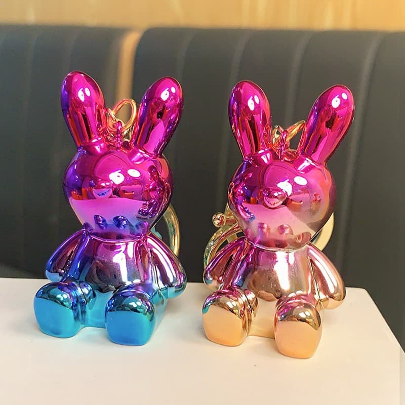 Cartoon electroplated phantom violent bear key chain pendant resin doll small goods couple gift key chain pendant