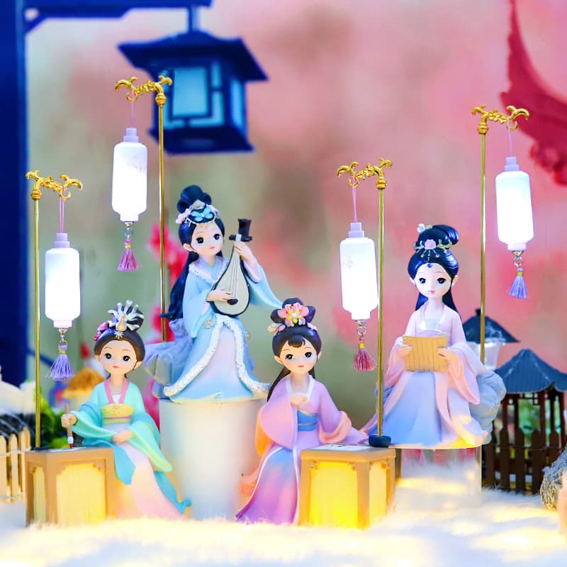 National trend ancient style Huanhuaqu series four beauties under the lamp creative girls room decoration gifts night light