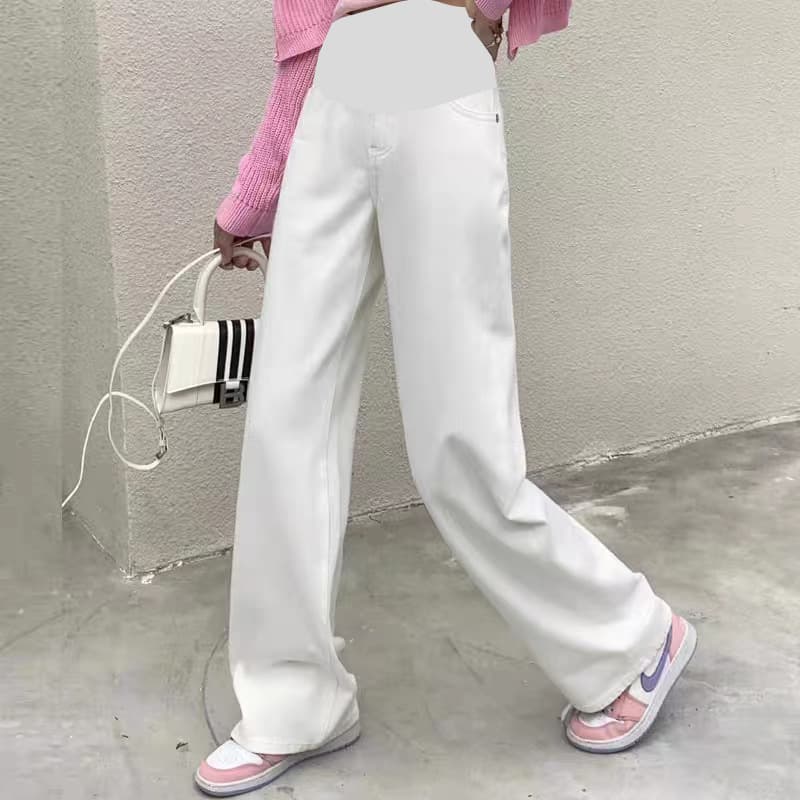 Yun 18 Autumn New Maternity Jeans Fashion Floor-Length Pants Over-Belly Pants Fashion Maternity Wear 8225