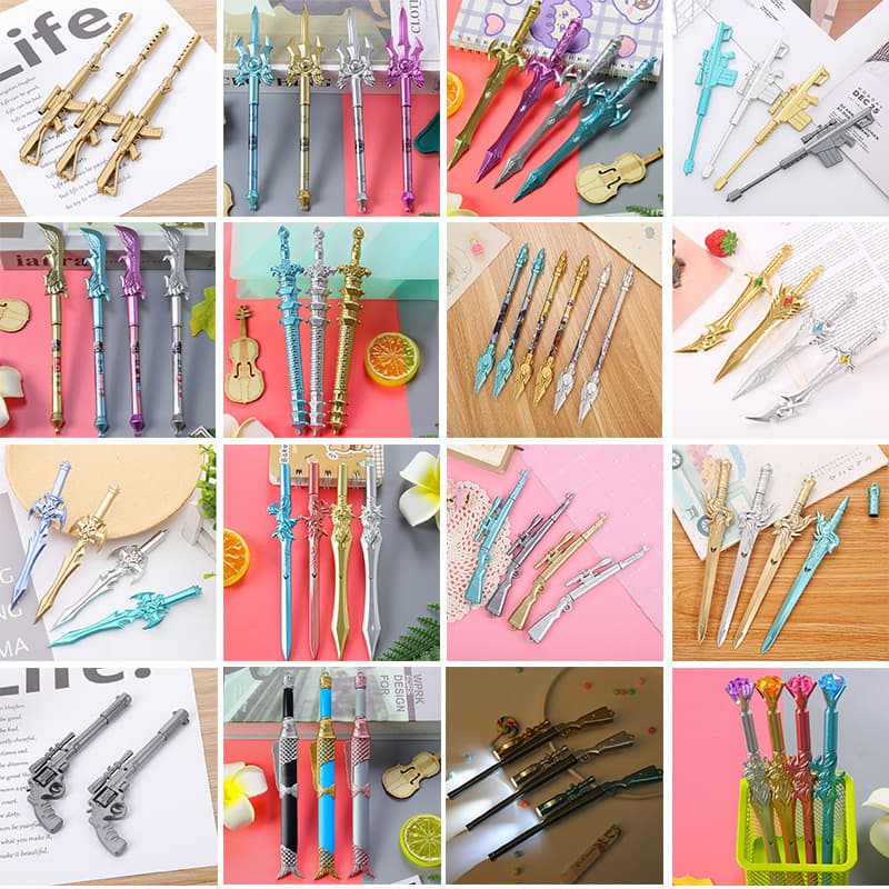 Weapon-Shaped Gel Pen Gun Pen Tool Pen Creative Stationery Student Anime Sword Pen Writing Pen Ballpoint Pen