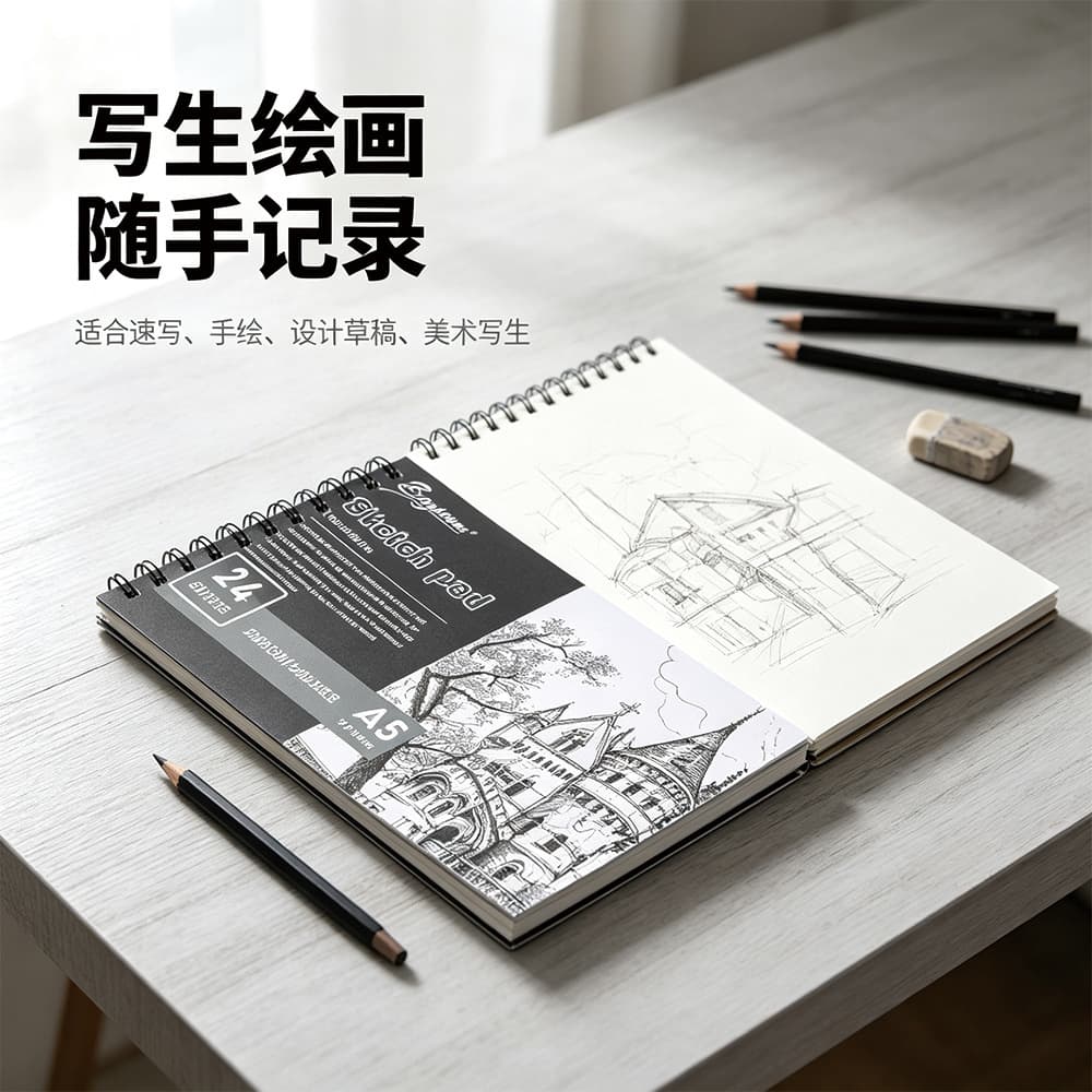 Cross-border A4 coil sketch book thickened art special oil painting book beginner watercolor graffiti acrylic painting book