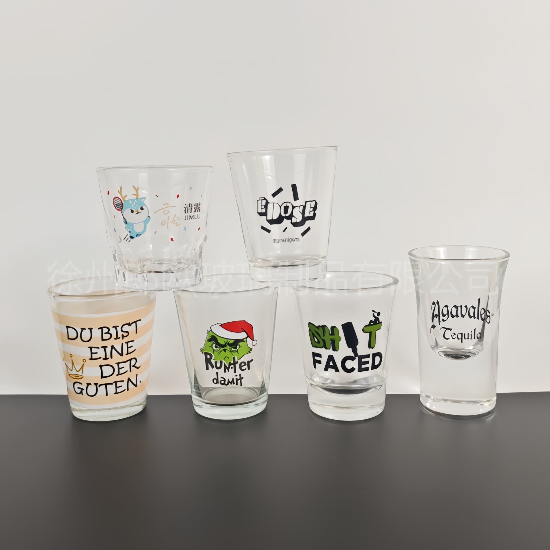 Custom Various Capacity Liquor Glasses Home Use Shot Glass 2oz One-Shot Cup Printed Glass Tasting Cup Customizable LOGO