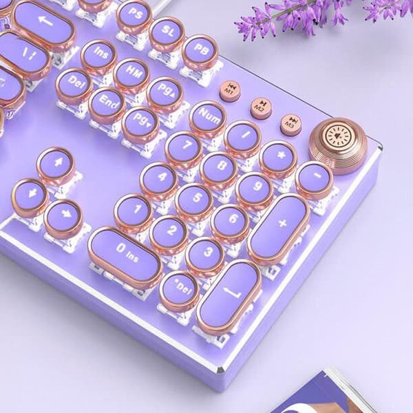 Girls' good-looking punk purple wired e-sports game office typing feel good mechanical keyboard and mouse set