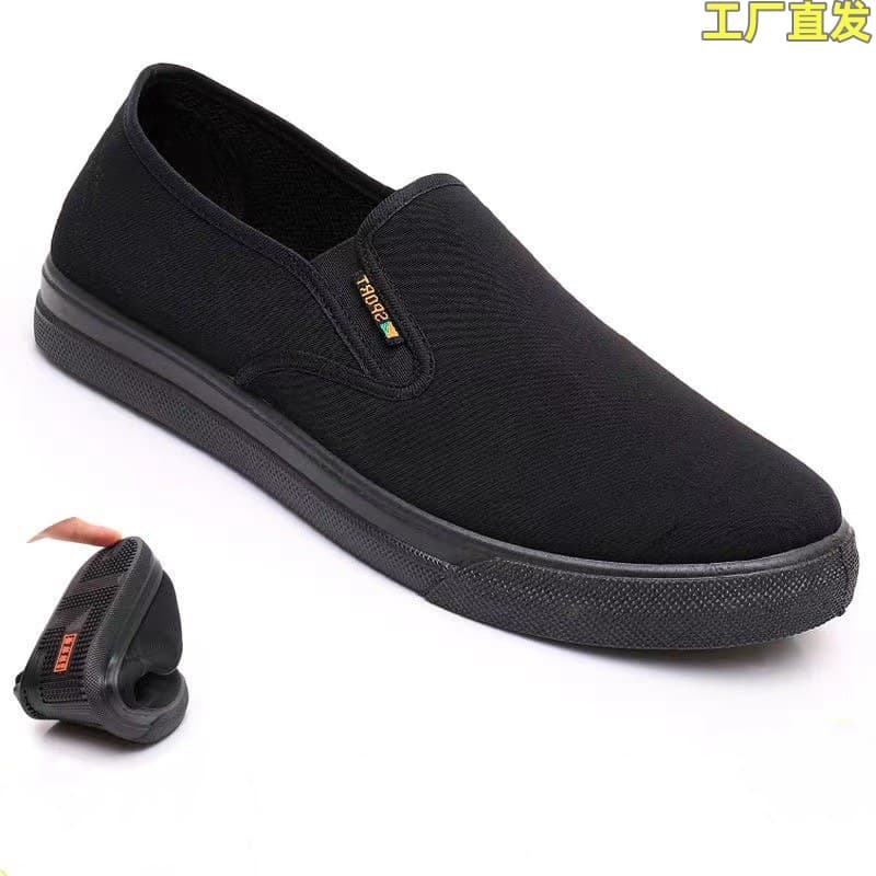 Men's Cloth Shoes Non-slip Wear-resistant Old Beijing Cloth Shoes Low-cut Slip-on Men's Black Work Shoes Drop Shipping