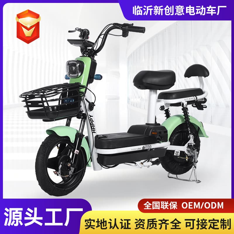 Export Electric Scooter Small Commuter Electric Bicycle Assisted Two-Wheel Battery Bike Factory Stock Double Seat