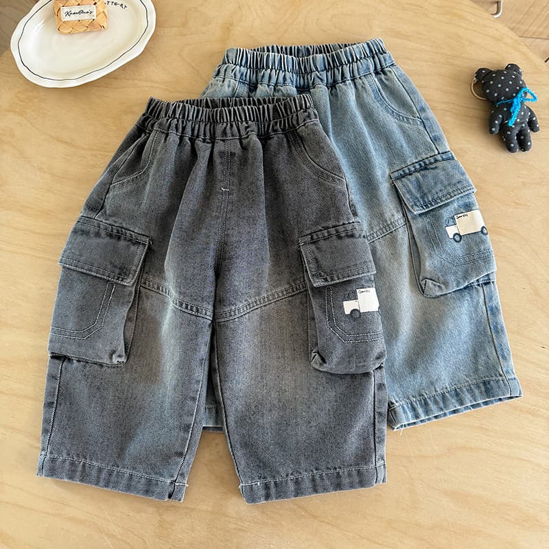Boys Spring Pants 2026 New Style Baby Boy Versatile Loose Jeans Toddler Cartoon Straight Leg Long Pants Class A