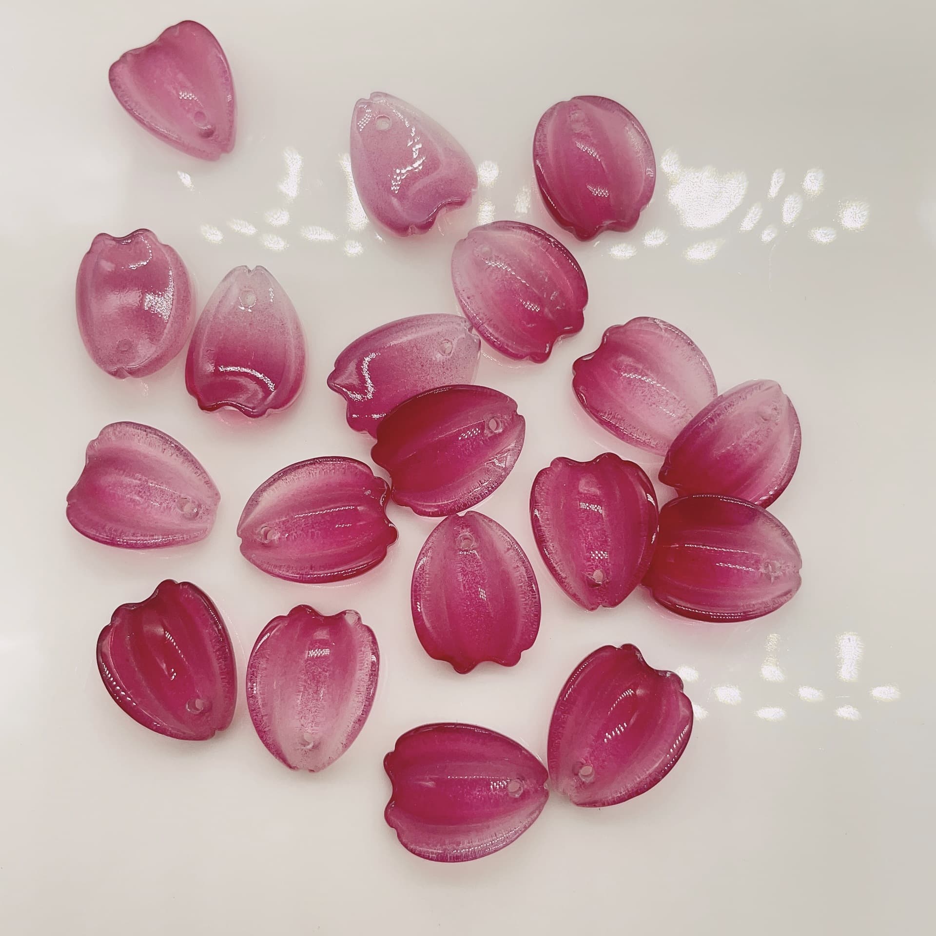 F5 Hydrangea 13*16mm Glass Petal Jewelry Accessories, Ancient Style Hairpin, Hanfu Headwear Materials Wholesale