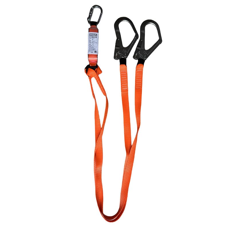 MSA 10237316 Lightweight Star Webbing Safety Rope with Double Leg Large Hook, 2m