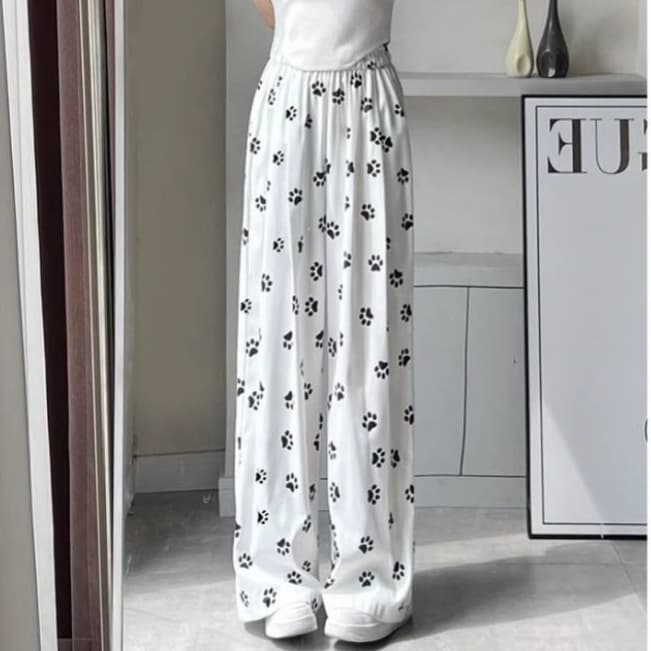 Cross-border Thin Polka Dot Pants 2026 Autumn and Winter Casual Pants Lazy Wind Walking Pants Ice Silk Yamamoto Pants Long Pants Women