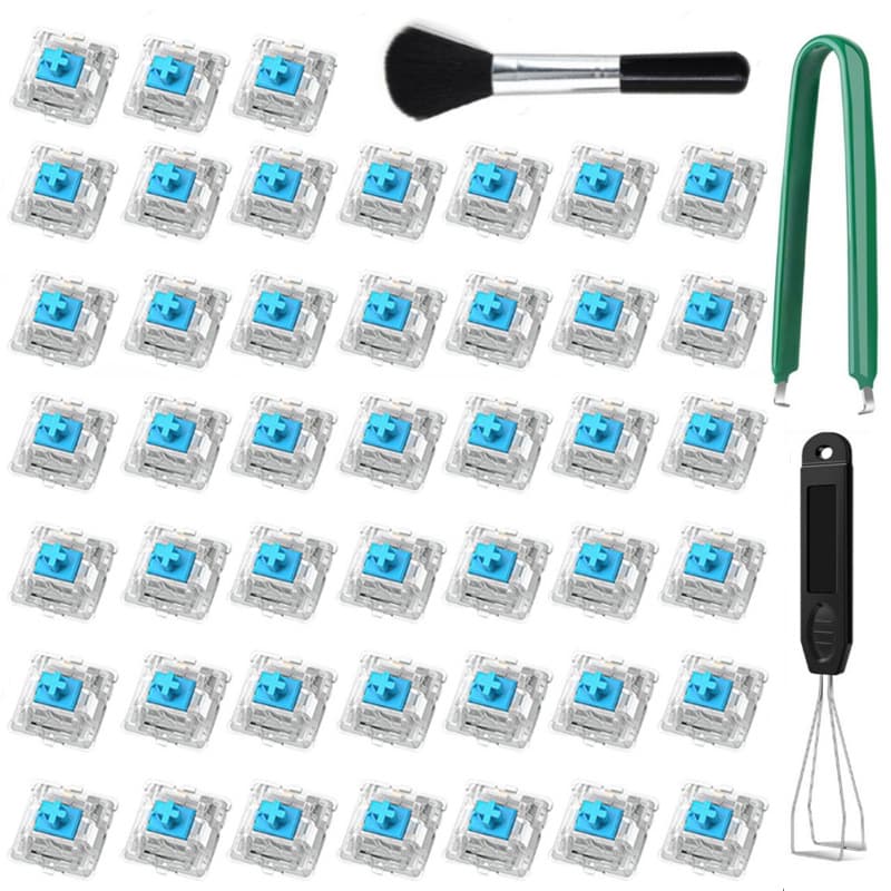 ITLY Mechanical Keyboard Switch Cross Blue Switch Green Clip Brush Black Switch Puller