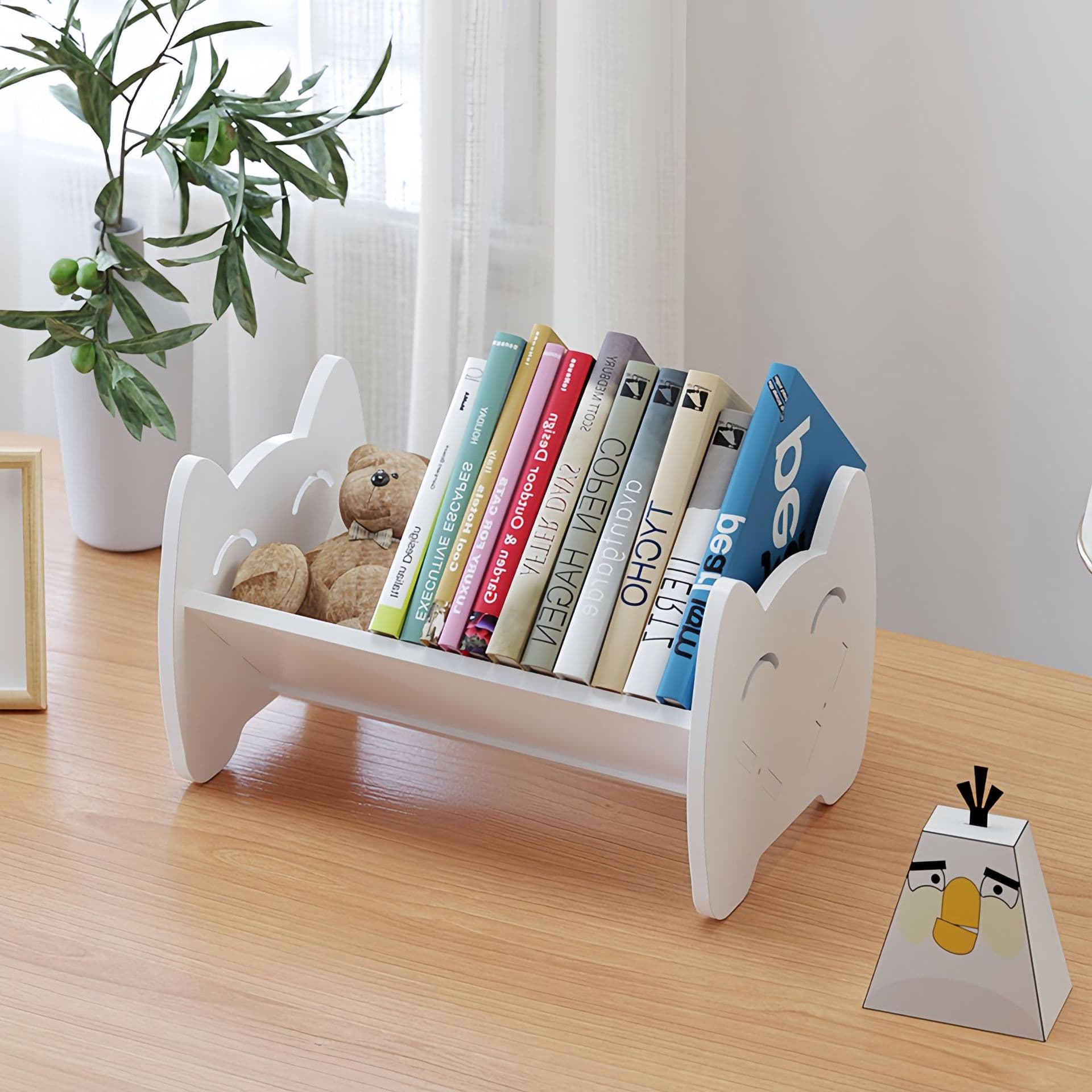 Desktop Shelf Office Bookend Movable Bookshelf Tabletop Book Stand Vertical Multi-layer