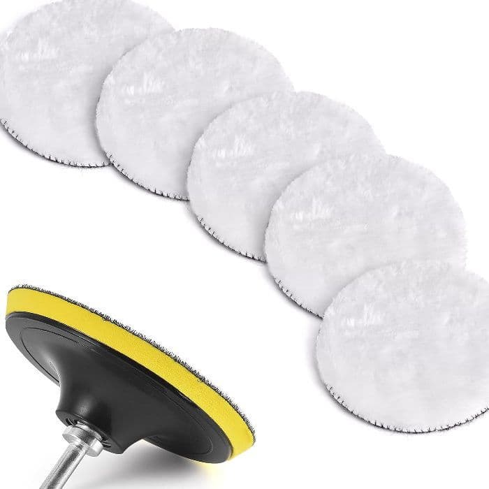 7-Piece Set Faux Wool Polishing Pad Car Beauty Polishing Wheel Self-Adhesive Ultra-Fine Fiber Sewing Line Series