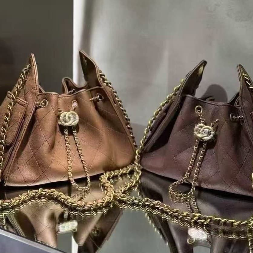 2025 New Ball Pattern Caviar Leather Shoulder Bag Women's Large Capacity Hobo Bag Fashionable Chain Shoulder Messenger Bag