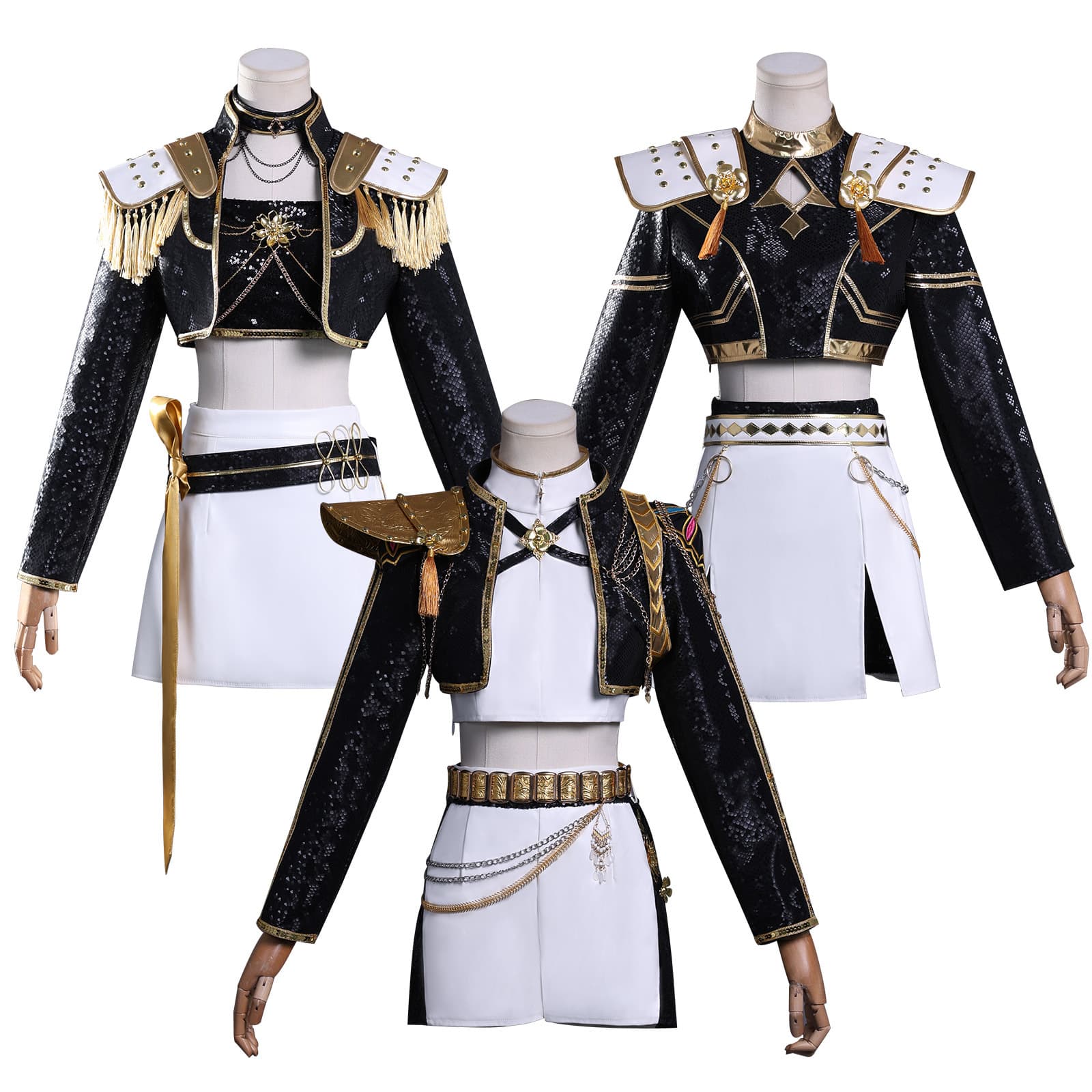 Manlu Ren Korean Girl Group K-POP Demon Hunter Girl Group Cos Costume Rumi Black Version Cosplay Clothing 2D