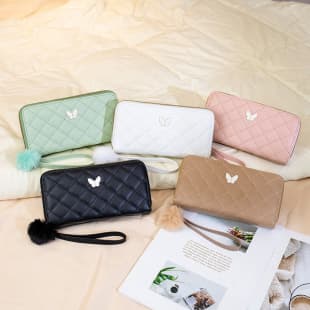New European/American light luxury fresh Chanel-style women's wristlet wallet and card holder, multi-card slot, minimalist women's wallet