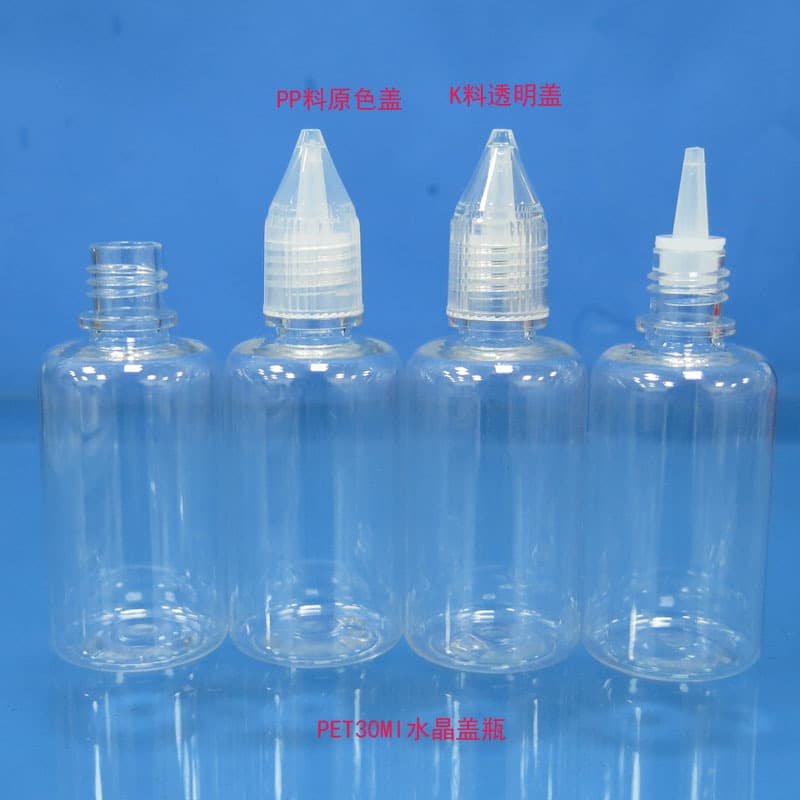 PET 30ML Wig Glue Remover Liquid Crystal Lid Bottles for Nail Polish and Liquid Refill, Food-Grade Dispensing Bottles