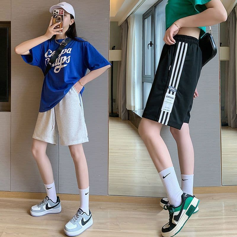 Summer Shorts Trendy Women's Knee-Length Mid-Length Loose Wide-Leg Half Pants